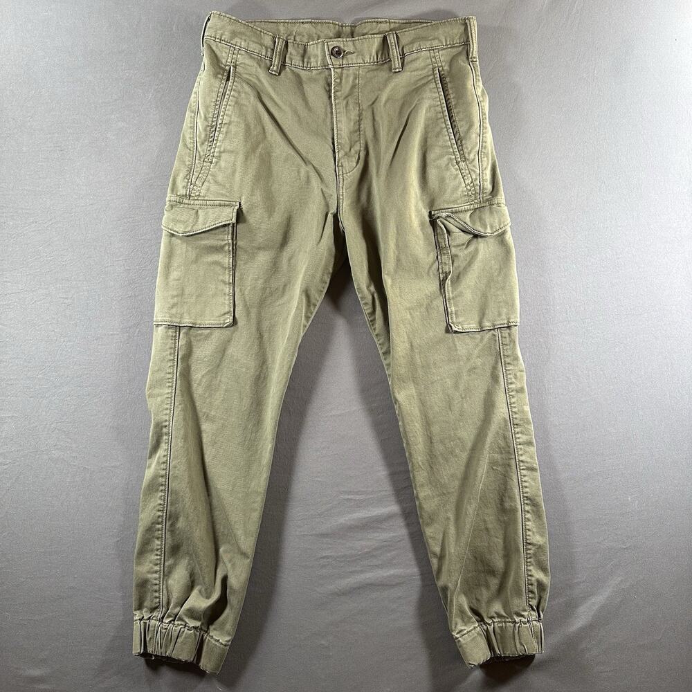 Levi's Green Cotton Twill Cargo Jogger Pants Regular Fit Tapered Men's W32